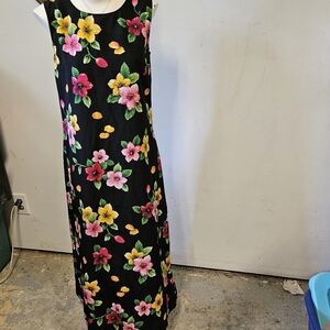 Beautiful Vintage Floral Print Maxi Dress by Kathie Lee Sz 10